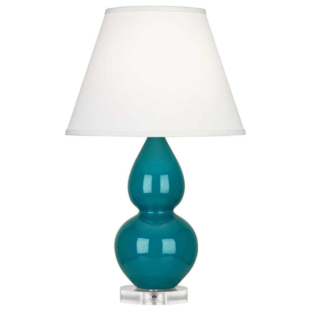 Peacock Small Double Gourd Accent Lamp in Peacock Glazed Ceramic Color. Picture 1