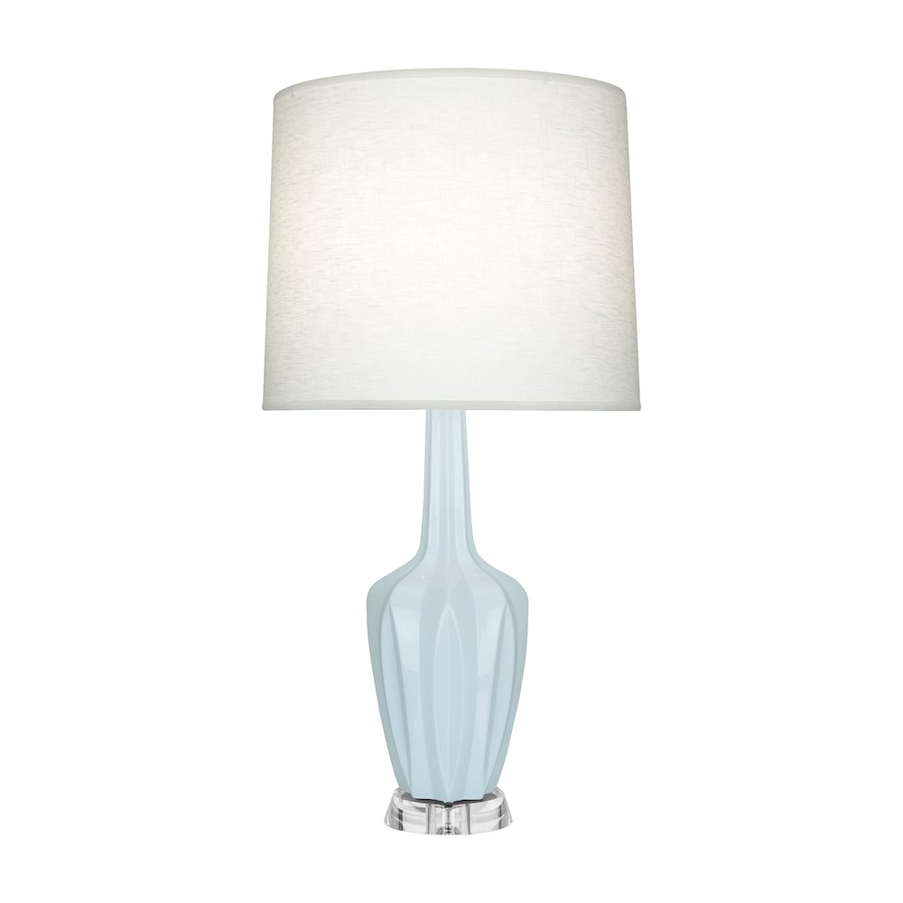 Baby Blue Emma Accent Lamp in Baby Blue Glazed Ceramic Color. Picture 1