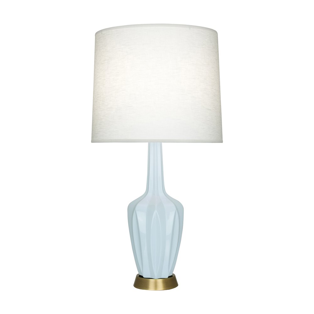 Baby Blue Emma Accent Lamp in Baby Blue Glazed Ceramic Color. Picture 1