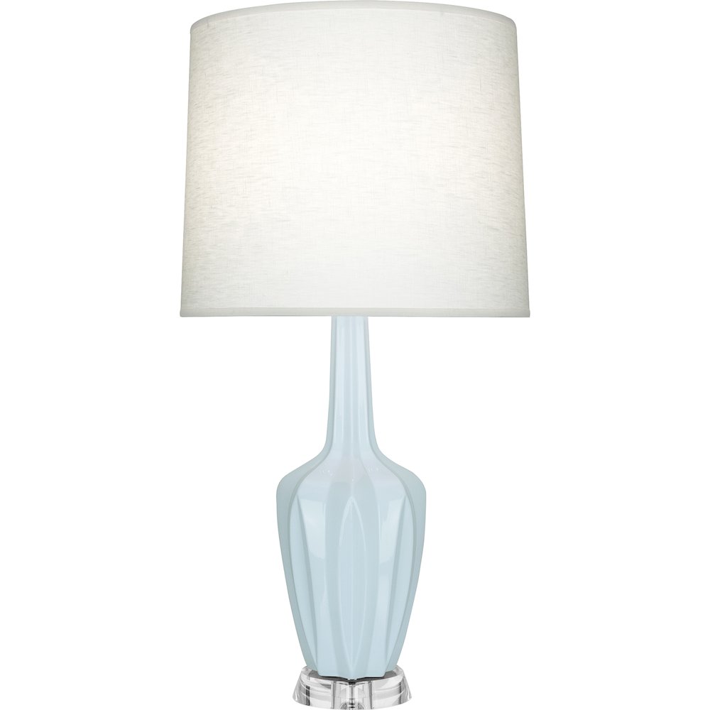 Baby Blue Emma Table Lamp in Baby Blue Glazed Ceramic Color. Picture 1