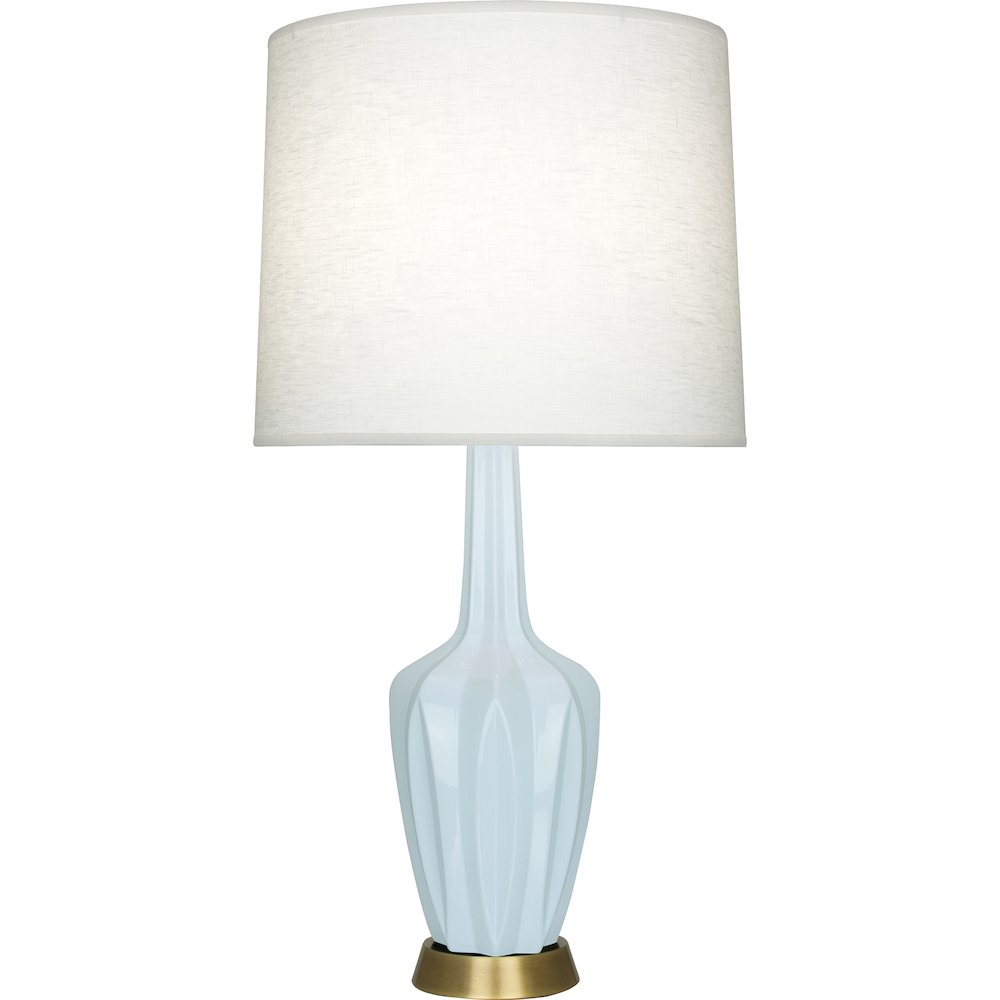 Baby Blue Emma Table Lamp in Baby Blue Glazed Ceramic Color. Picture 1