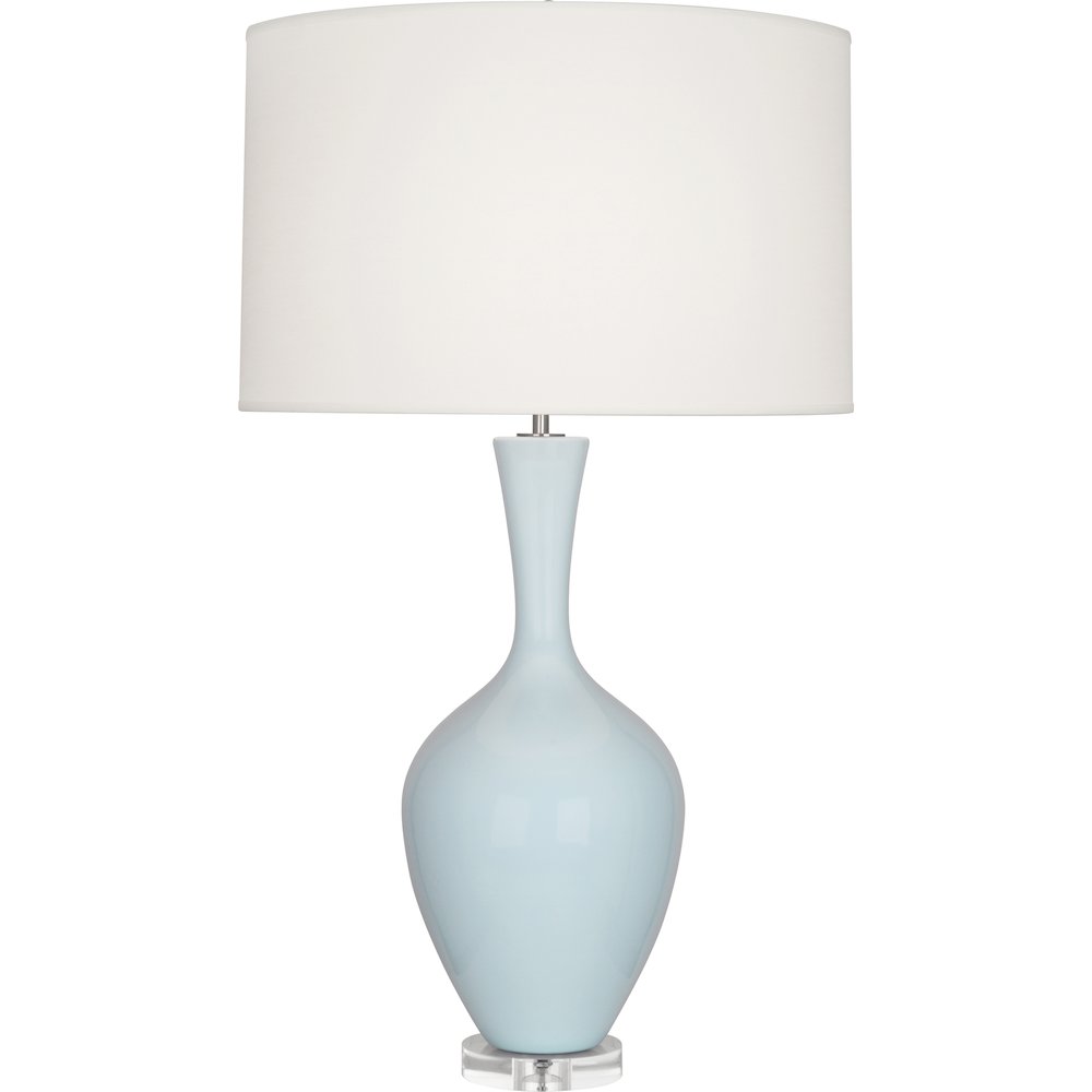 Baby Blue Audrey Table Lamp in Baby Blue Glazed Ceramic Color. Picture 1