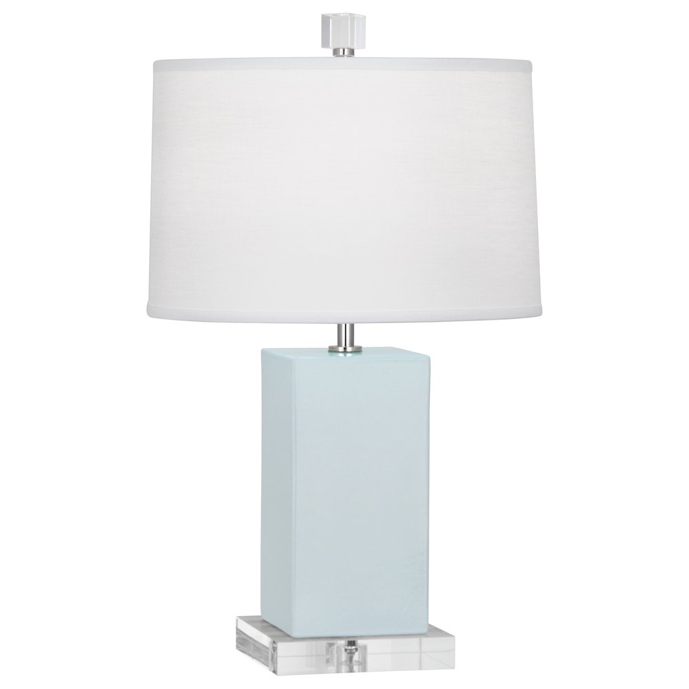 Baby Blue Harvey Accent Lamp in Baby Blue Glazed Ceramic Color. Picture 1