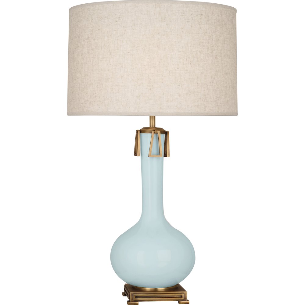 Baby Blue Athena Table Lamp in Baby Blue Glazed Ceramic Color. Picture 1
