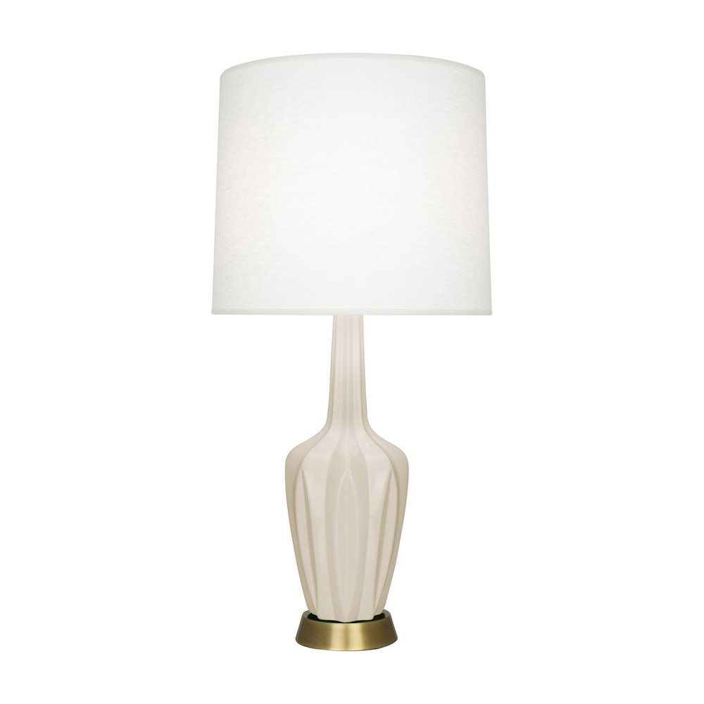 Bone Emma Accent Lamp in Bone Glazed Ceramic Color. Picture 1