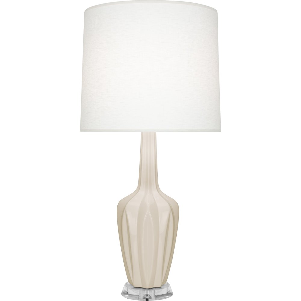 Bone Emma Table Lamp in Bone Glazed Ceramic Color. Picture 1