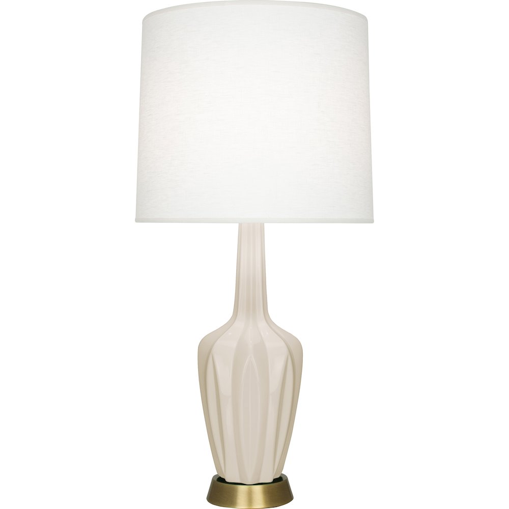 Bone Emma Table Lamp in Bone Glazed Ceramic Color. Picture 1