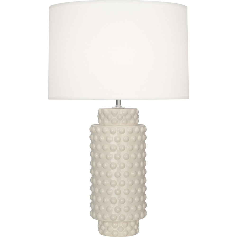 Bone Dolly Table Lamp in Bone Glazed Textured Ceramic Color. Picture 1