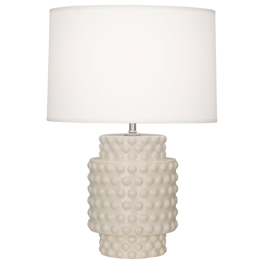 Bone Dolly Accent Lamp in Bone Glazed Textured Ceramic Color. Picture 1