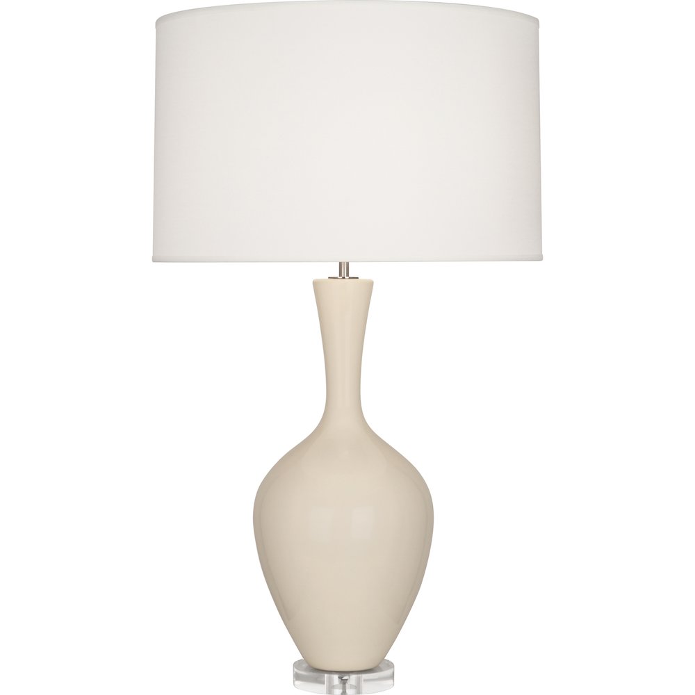 Bone Audrey Table Lamp in Bone Glazed Ceramic Color. Picture 1