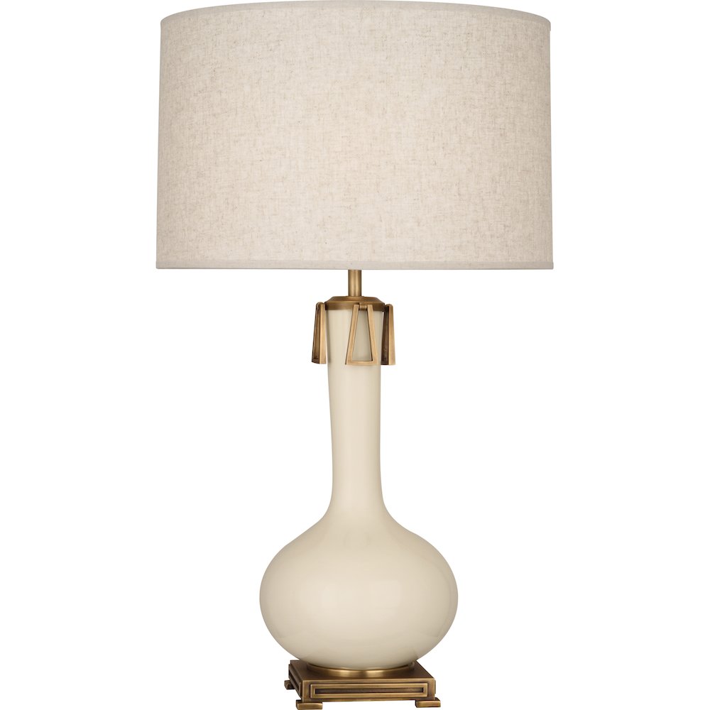 Bone Athena Table Lamp in Bone Glazed Ceramic Color. Picture 1