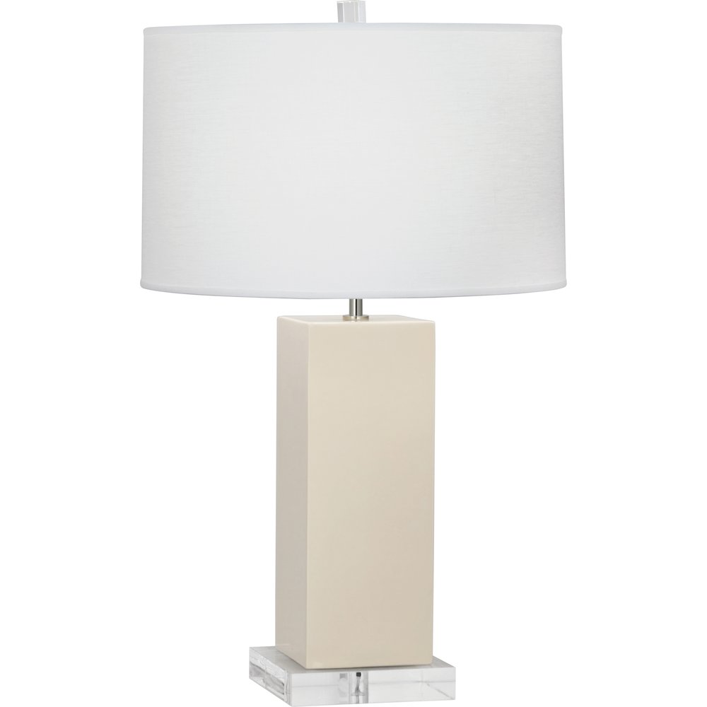 Bone Harvey Table Lamp in Bone Glazed Ceramic Color. Picture 1