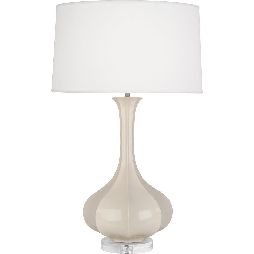 Bone Pike Table Lamp in Bone Glazed Ceramic Color. Picture 1