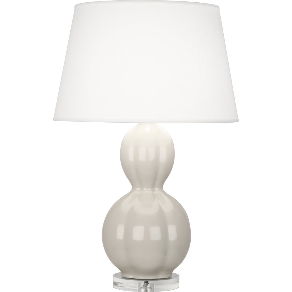 Bruton White Williamsburg Randolph Table Lamp in Soft Gray Glazed Ceramic Color. Picture 1