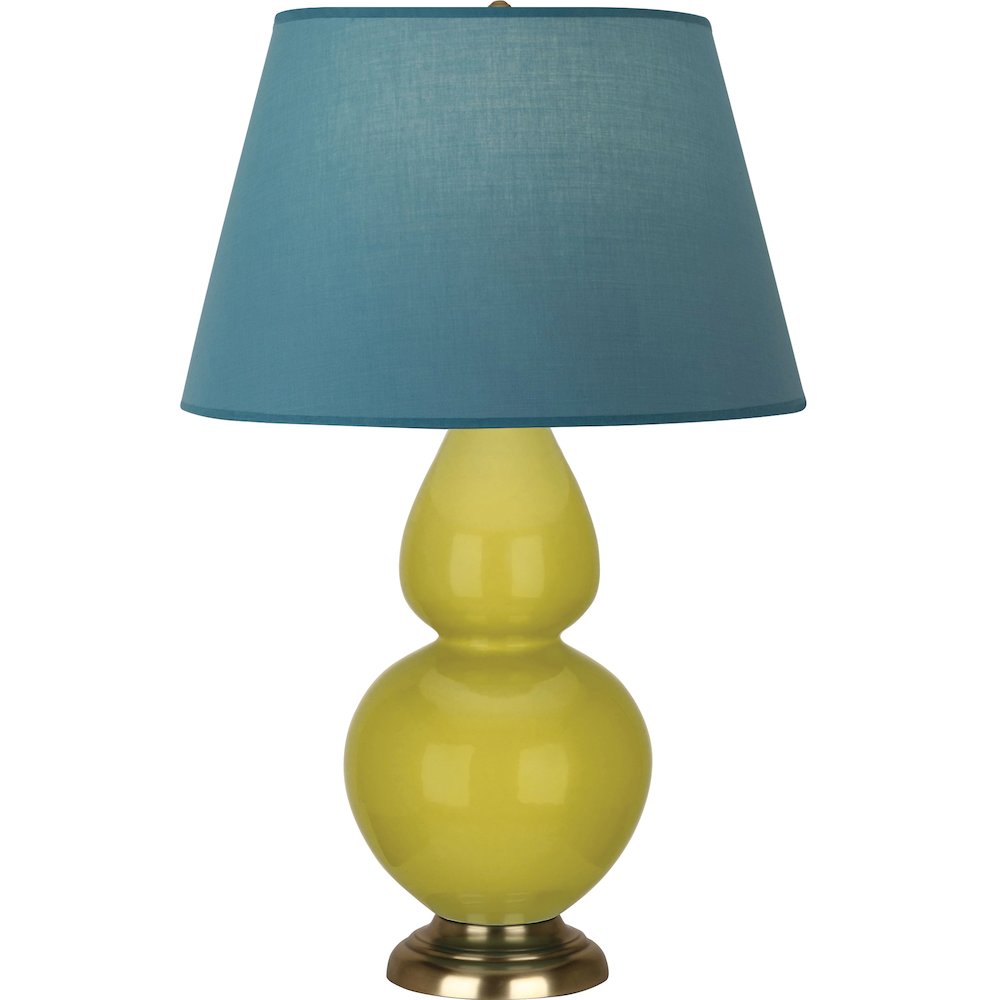 Citron Double Gourd Table Lamp in Citron Glazed Ceramic Color. Picture 1