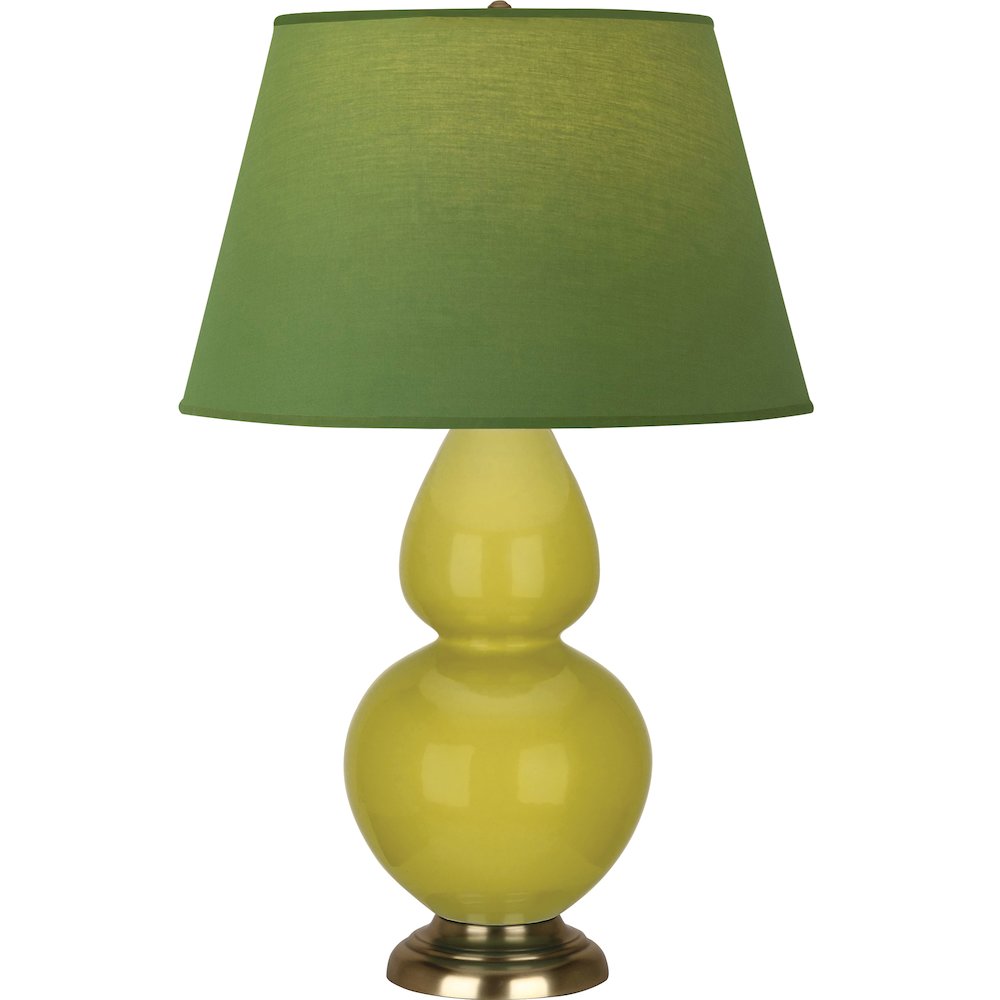 Citron Double Gourd Table Lamp in Citron Glazed Ceramic Color. Picture 1