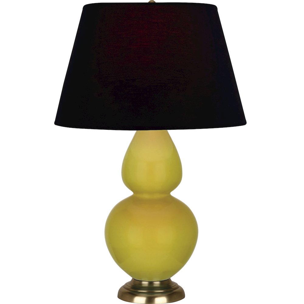 Citron Double Gourd Table Lamp in Citron Glazed Ceramic Color. Picture 1