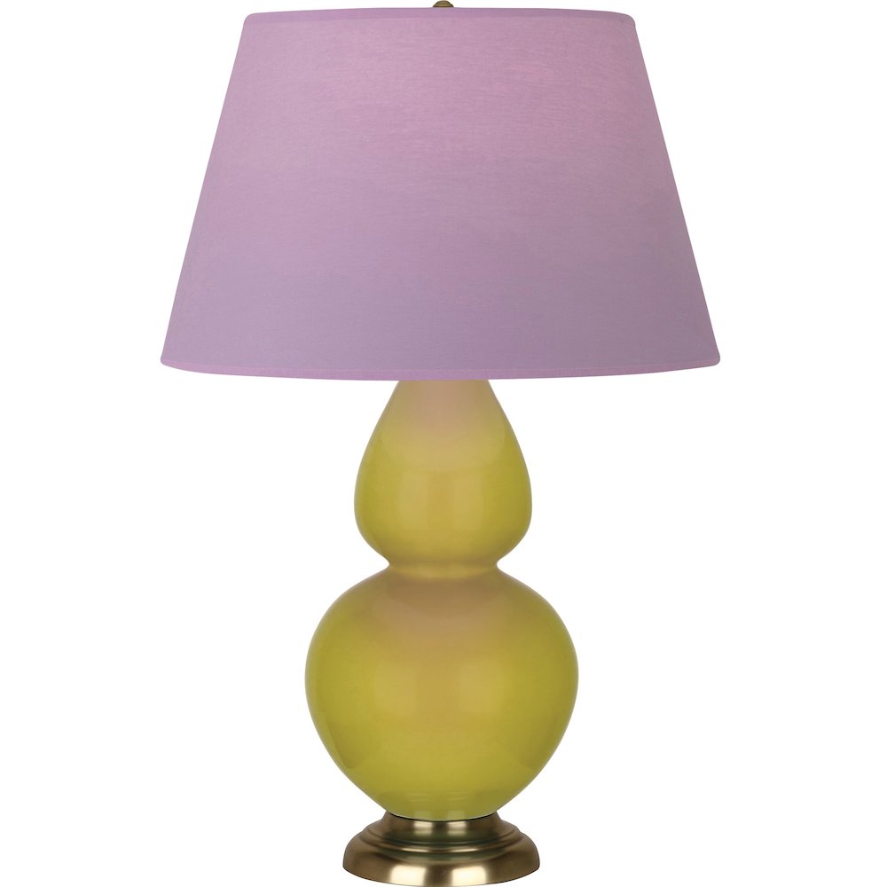 Citron Double Gourd Table Lamp in Citron Glazed Ceramic Color. Picture 1