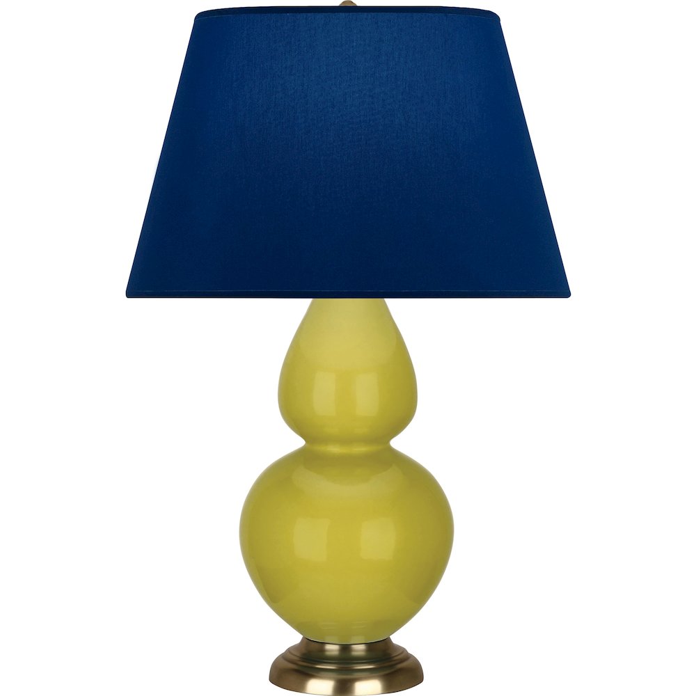 Citron Double Gourd Table Lamp in Citron Glazed Ceramic Color. Picture 1
