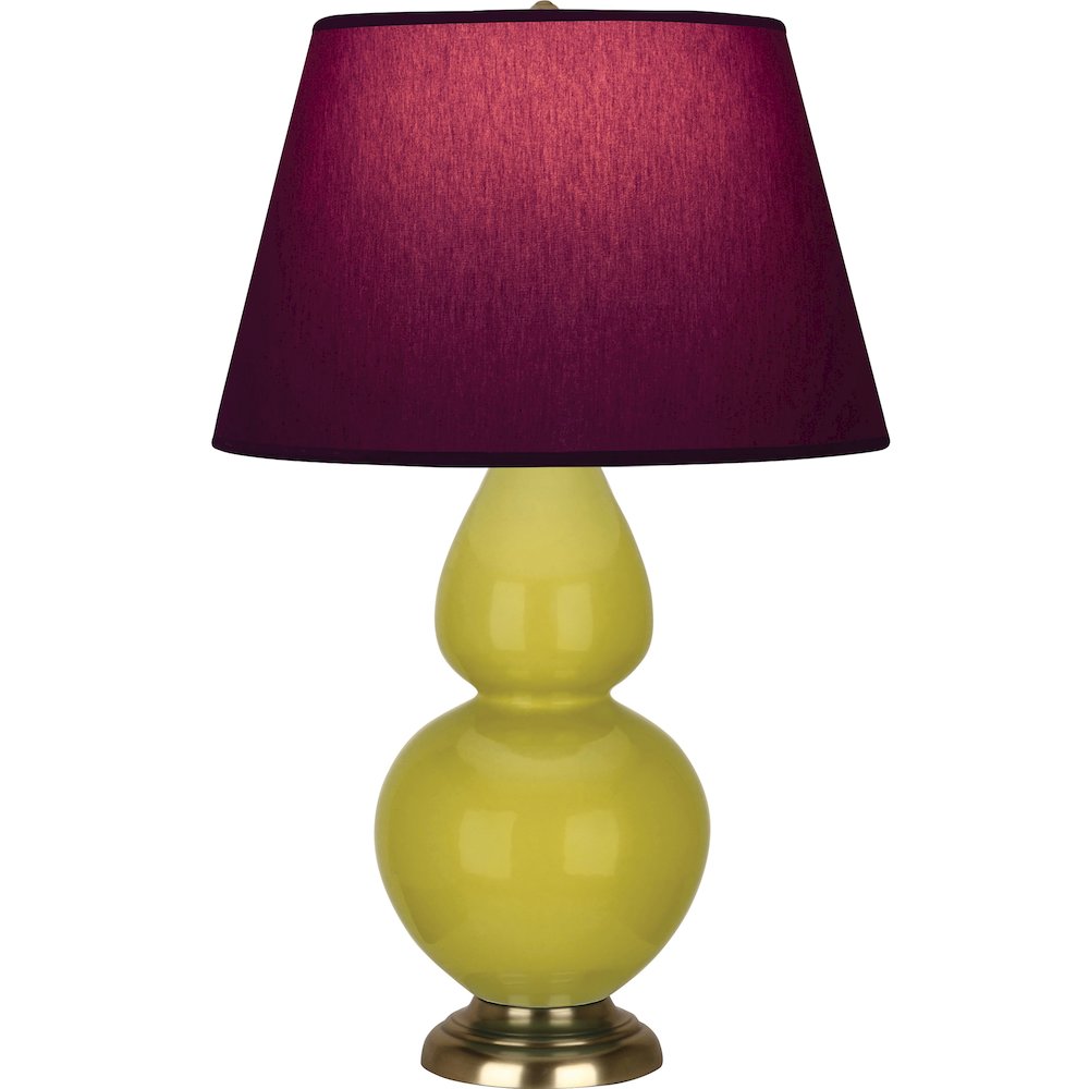 Citron Double Gourd Table Lamp in Citron Glazed Ceramic Color. Picture 1