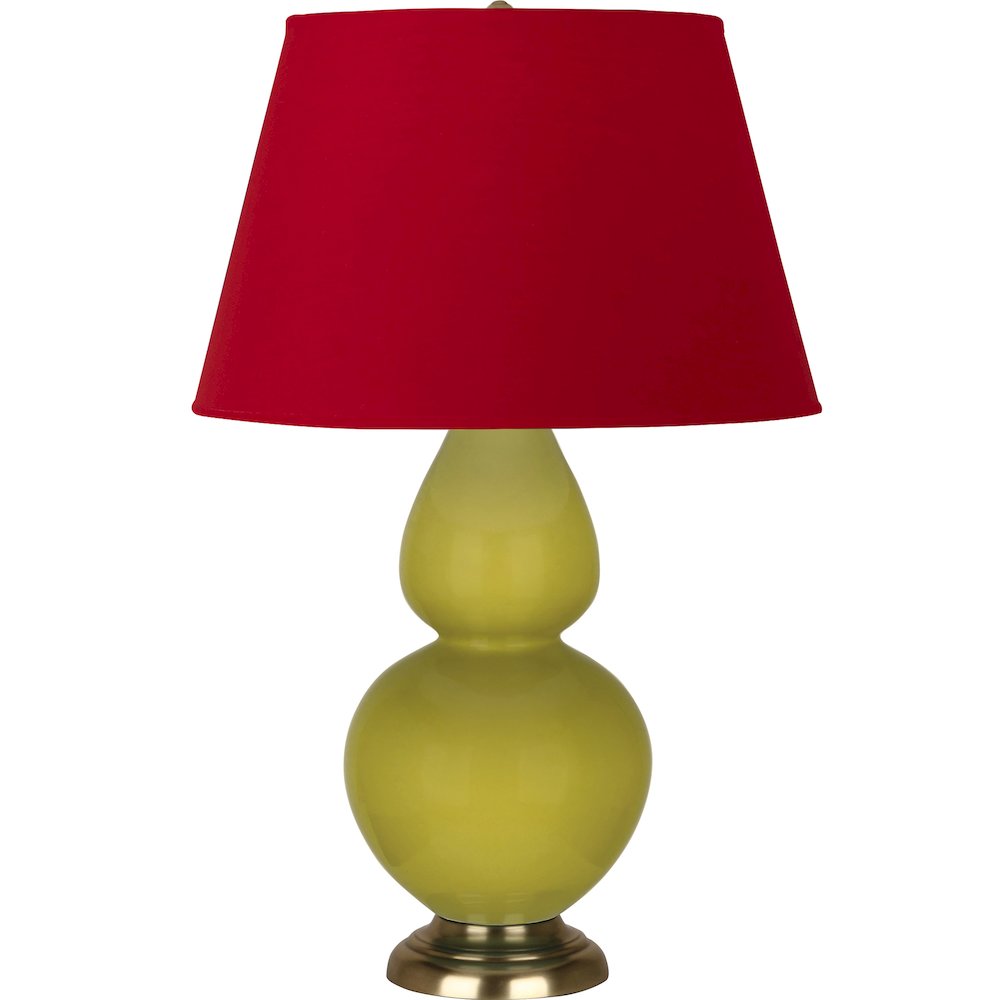 Citron Double Gourd Table Lamp in Citron Glazed Ceramic Color. Picture 1
