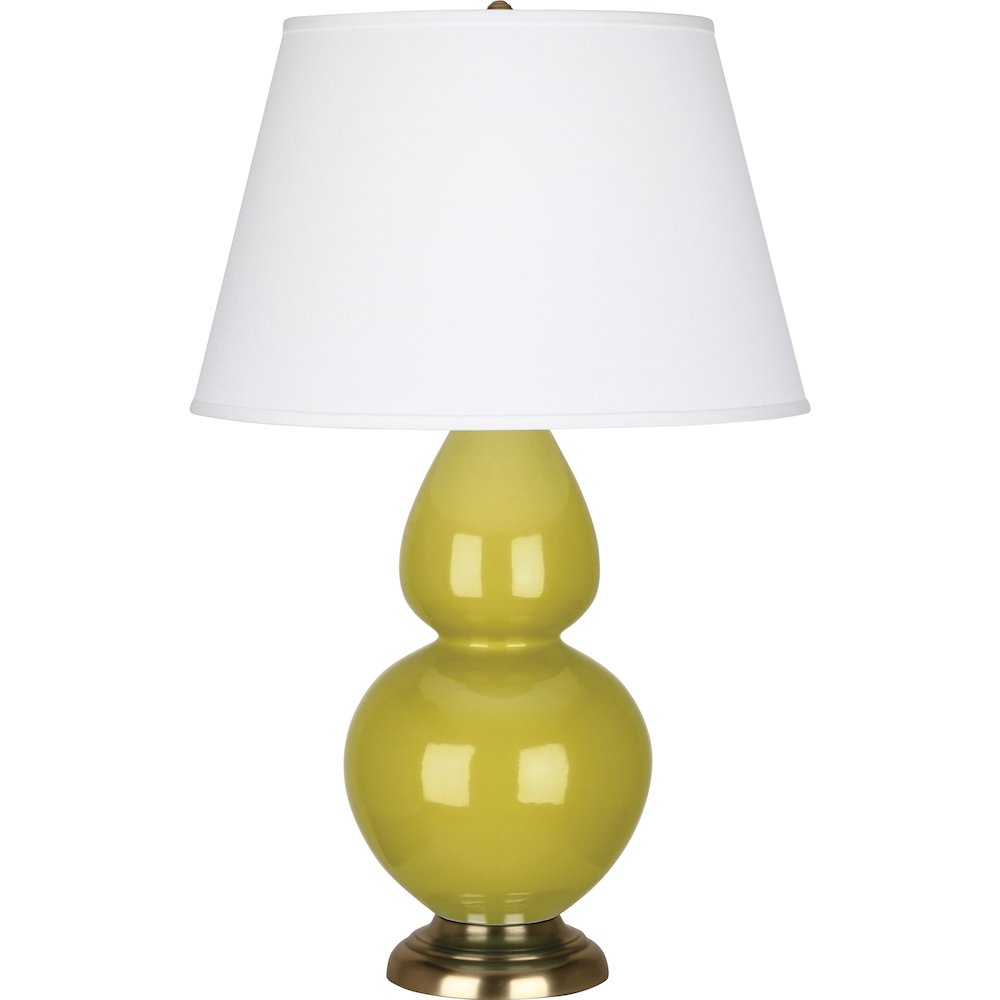 Citron Double Gourd Table Lamp in Citron Glazed Ceramic Color. Picture 1