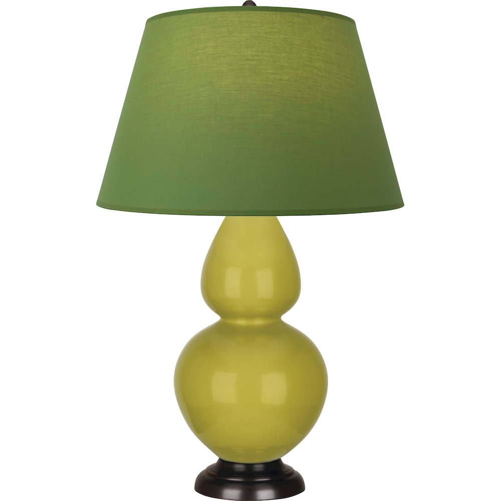 Citron Double Gourd Table Lamp in Citron Glazed Ceramic Color. Picture 1