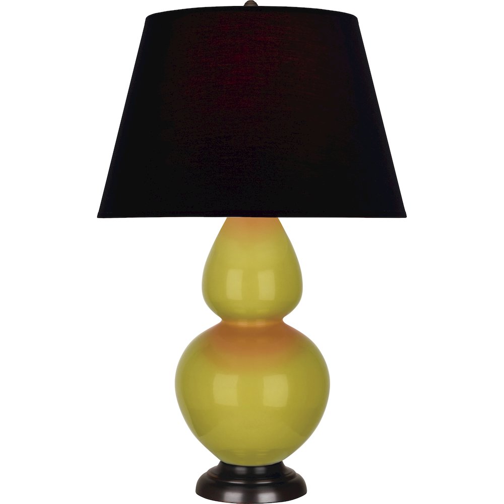Citron Double Gourd Table Lamp in Citron Glazed Ceramic Color. Picture 1