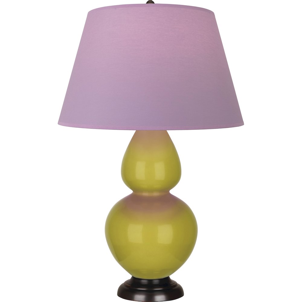 Citron Double Gourd Table Lamp in Citron Glazed Ceramic Color. Picture 1