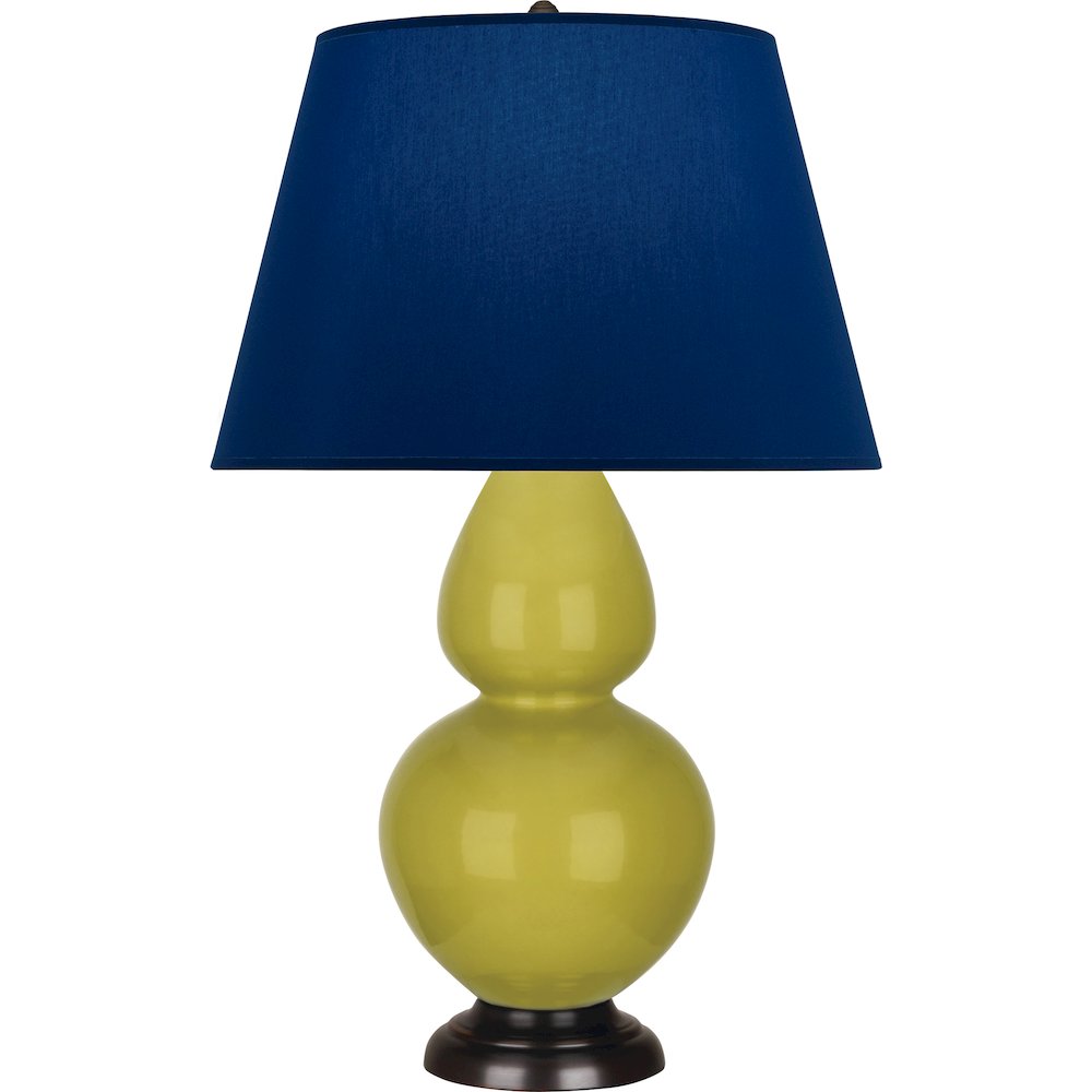 Citron Double Gourd Table Lamp in Citron Glazed Ceramic Color. Picture 1