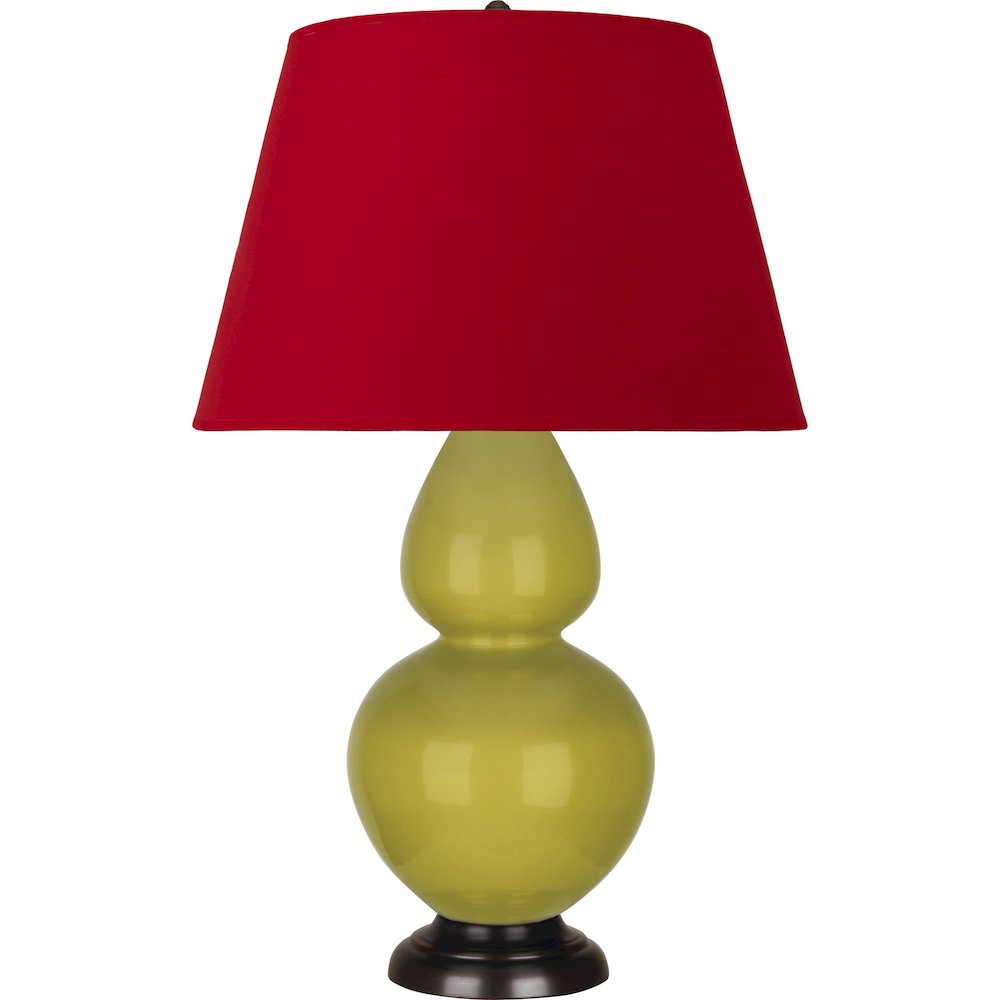 Citron Double Gourd Table Lamp in Citron Glazed Ceramic Color. Picture 1