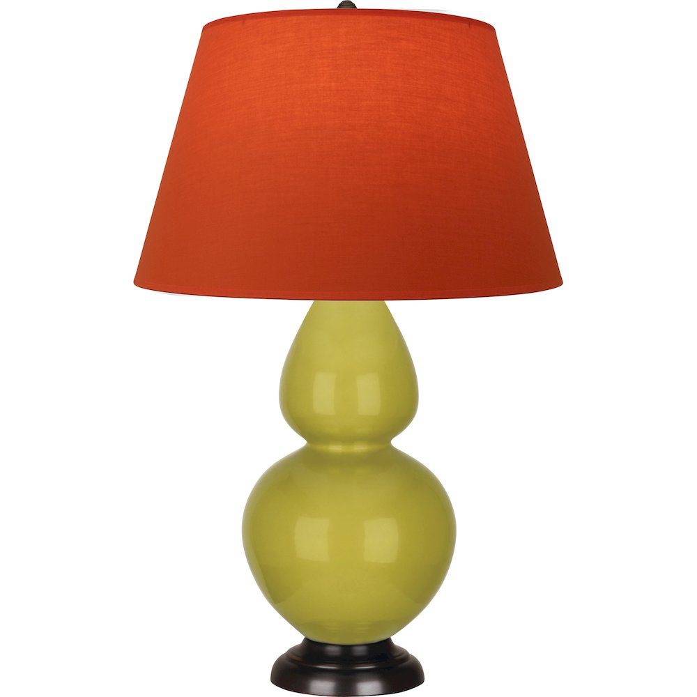 Citron Double Gourd Table Lamp in Citron Glazed Ceramic Color. Picture 1