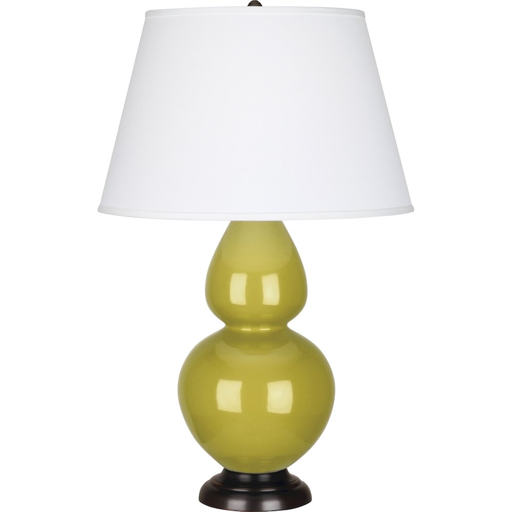 Citron Double Gourd Table Lamp in Citron Glazed Ceramic Color. Picture 1