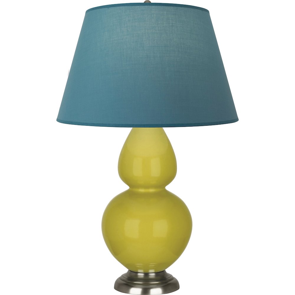 Citron Double Gourd Table Lamp in Citron Glazed Ceramic Color. Picture 1