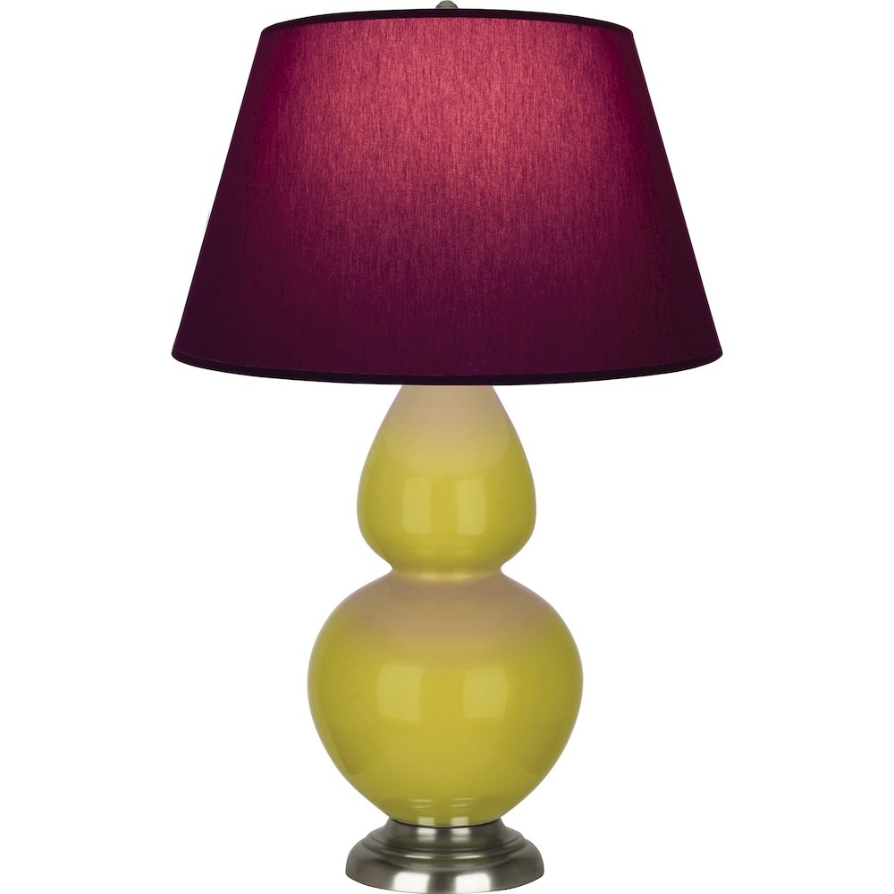 Citron Double Gourd Table Lamp in Citron Glazed Ceramic Color. Picture 1