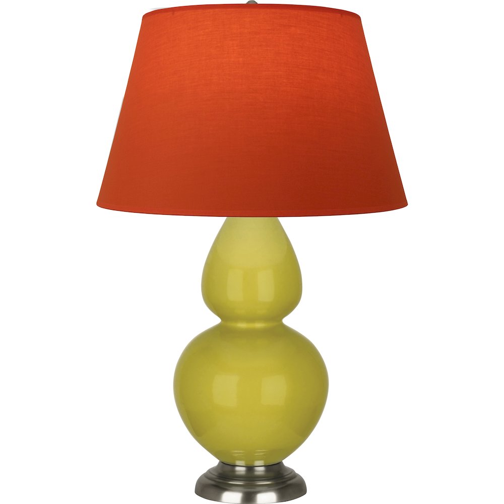 Citron Double Gourd Table Lamp in Citron Glazed Ceramic Color. Picture 1
