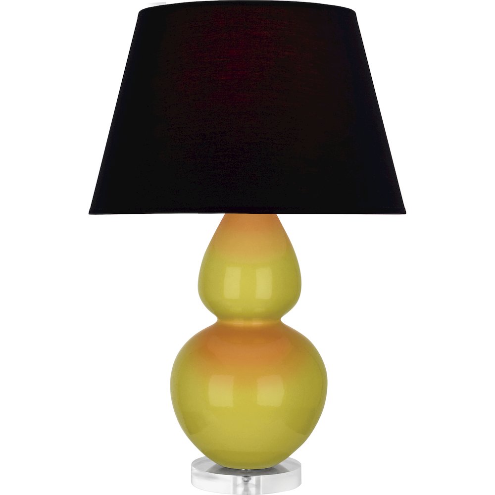 Citron Double Gourd Table Lamp in Citron Glazed Ceramic Color. Picture 1