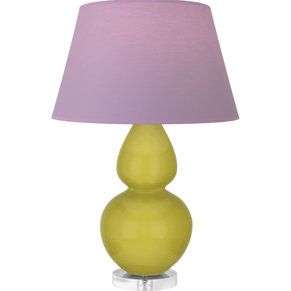 Citron Double Gourd Table Lamp in Citron Glazed Ceramic Color. Picture 1