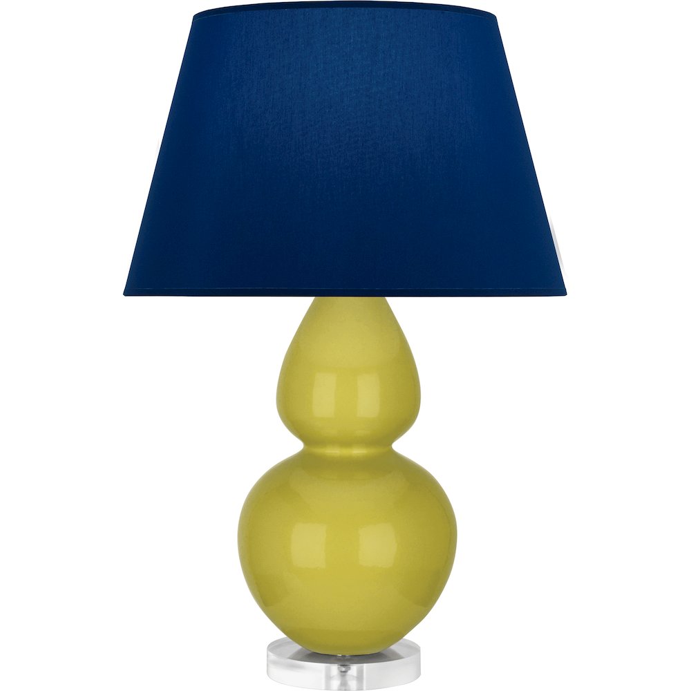 Citron Double Gourd Table Lamp in Citron Glazed Ceramic Color. Picture 1