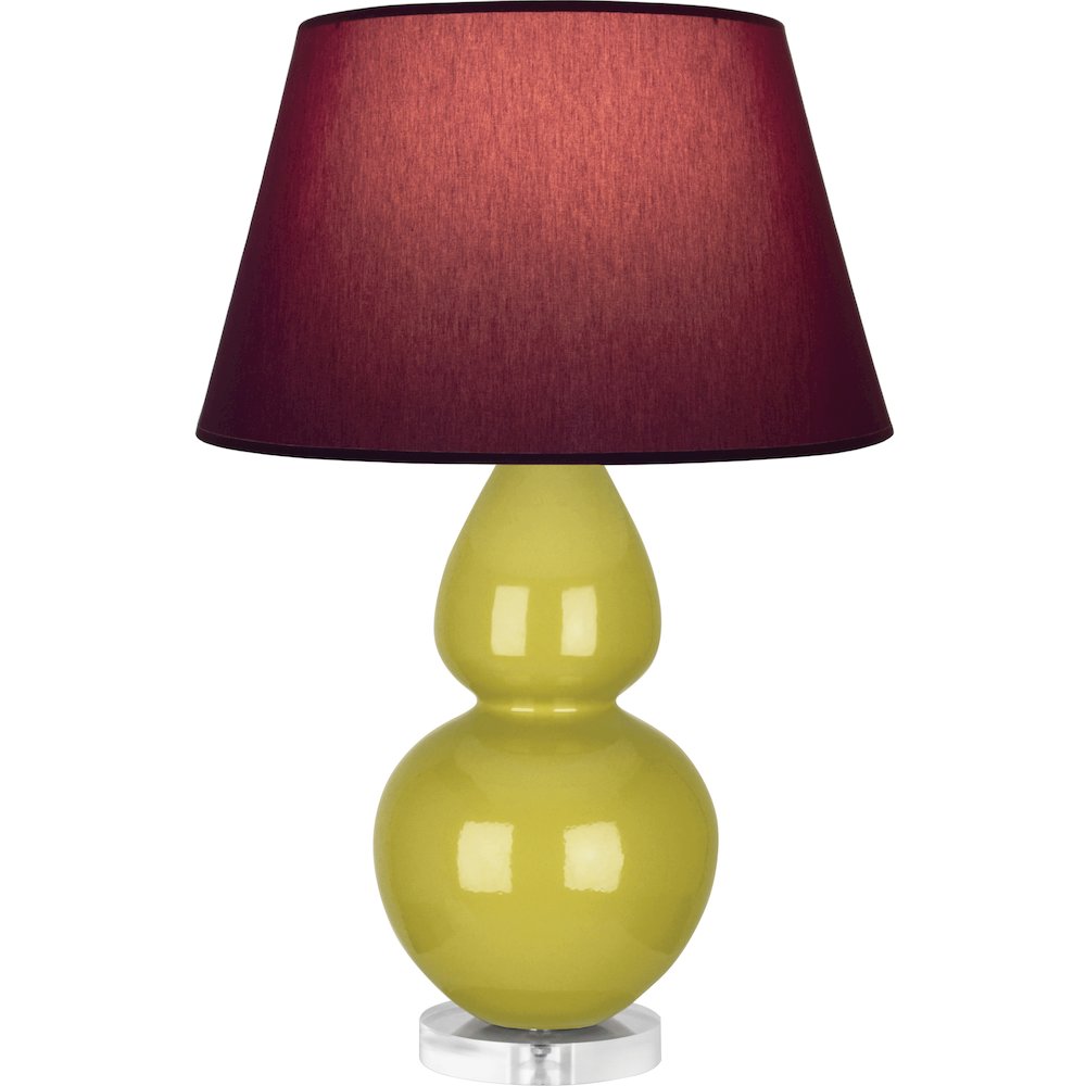 Citron Double Gourd Table Lamp in Citron Glazed Ceramic Color. Picture 1