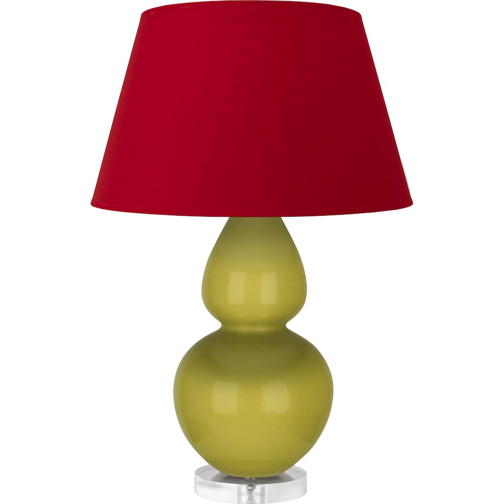 Citron Double Gourd Table Lamp in Citron Glazed Ceramic Color. Picture 1