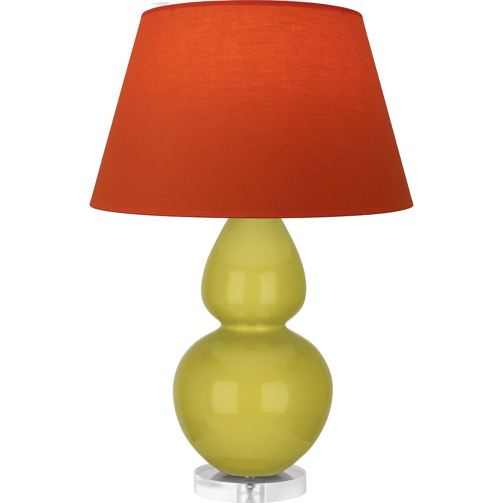 Citron Double Gourd Table Lamp in Citron Glazed Ceramic Color. Picture 1