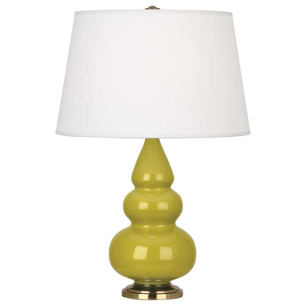 Citron Small Triple Gourd Accent Lamp in Citron Glazed Ceramic Color. Picture 1