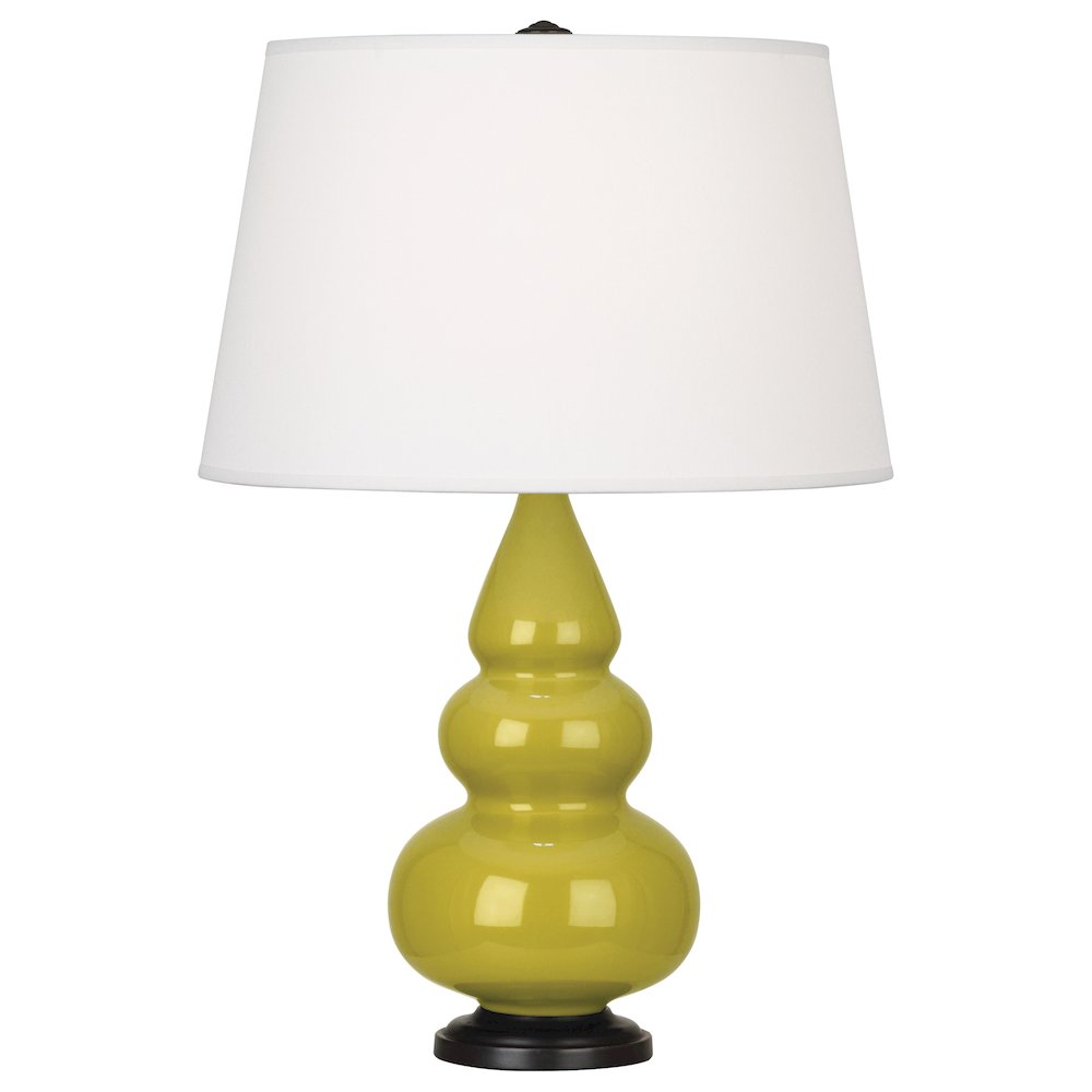 Citron Small Triple Gourd Accent Lamp in Citron Glazed Ceramic Color. Picture 1