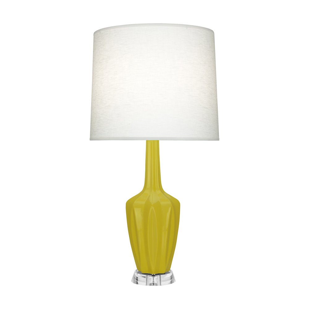 Citron Emma Accent Lamp in Citron Glazed Ceramic Color. Picture 1