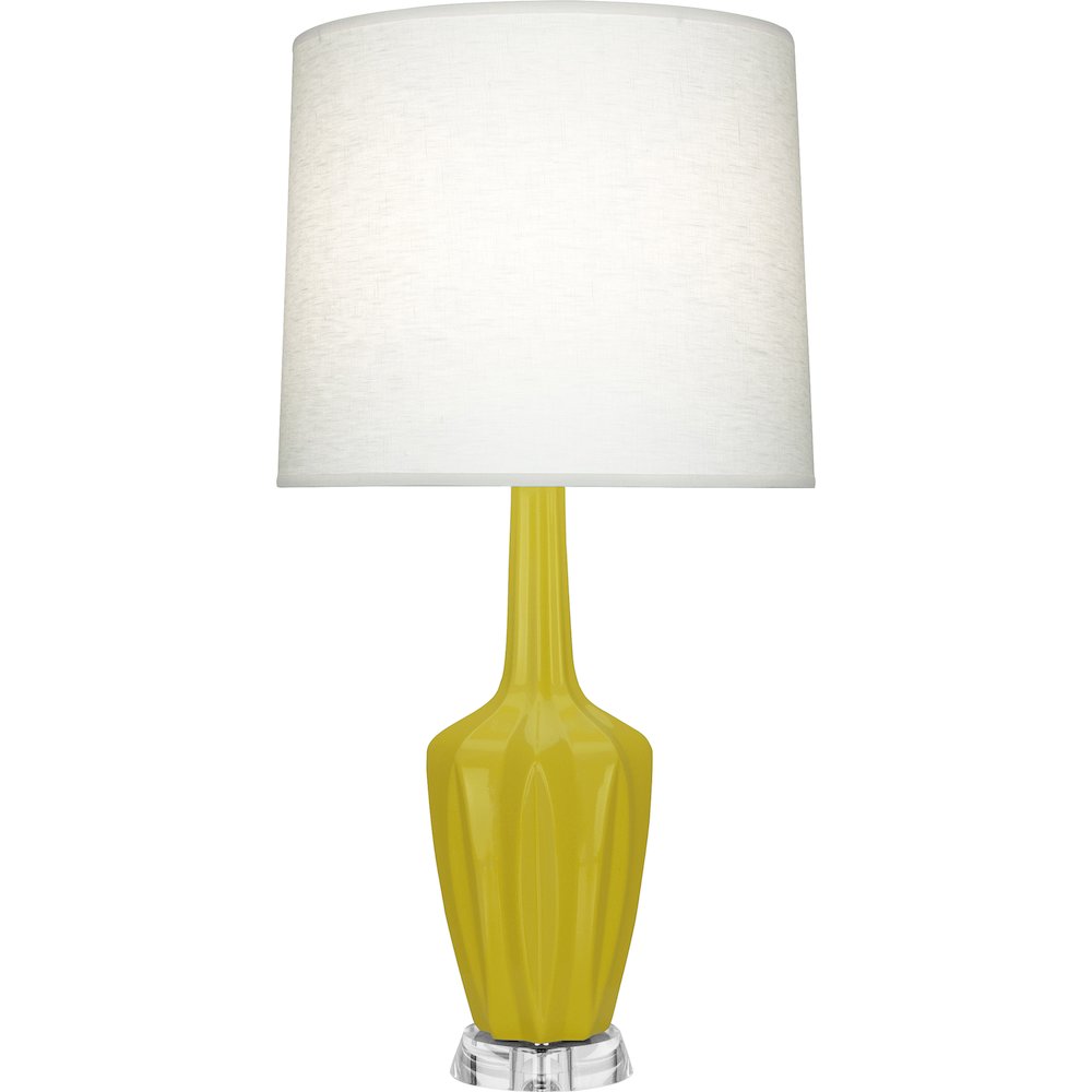 Citron Emma Table Lamp in Citron Glazed Ceramic Color. Picture 1