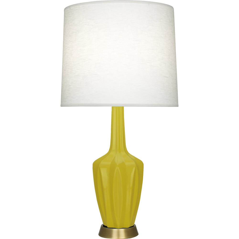 Citron Emma Table Lamp in Citron Glazed Ceramic Color. Picture 1