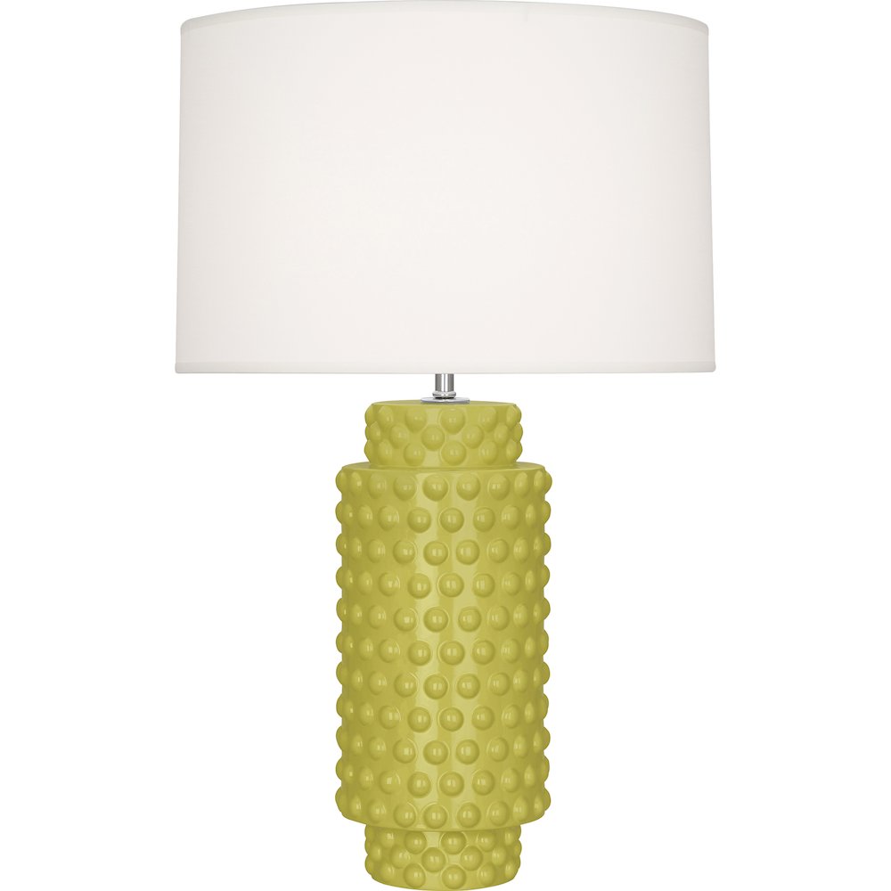 Citron Dolly Table Lamp in Citron Glazed Textured Ceramic Color. Picture 1