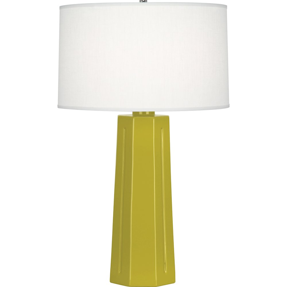 Citron Mason Table Lamp in Citron Glazed Ceramic Color. Picture 1