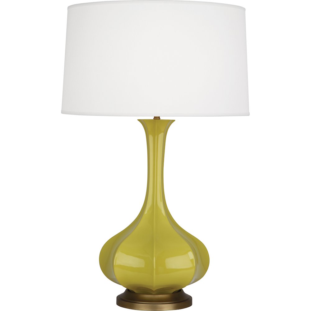 Citron Pike Table Lamp in Citron Glazed Ceramic Color. Picture 1
